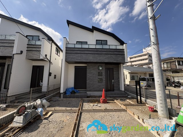 藤沢市辻堂元町２丁目　新築戸建　全4棟A号棟の外観|令和８年１０月５日撮影（建築中）