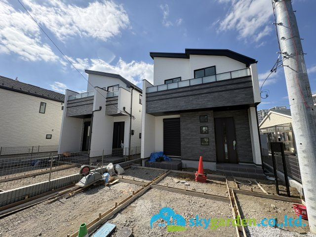 藤沢市辻堂元町２丁目　新築戸建　全4棟A号棟の外観|令和８年１０月５日撮影（建築中）