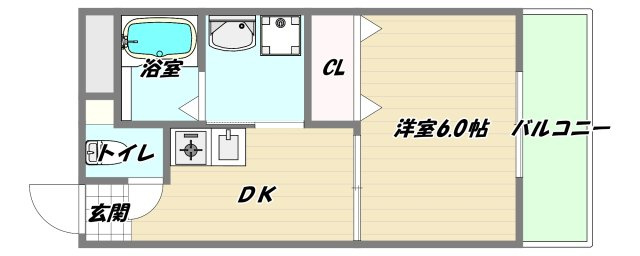 大阪市東淀川区淡路３丁目の賃貸マンションの間取り