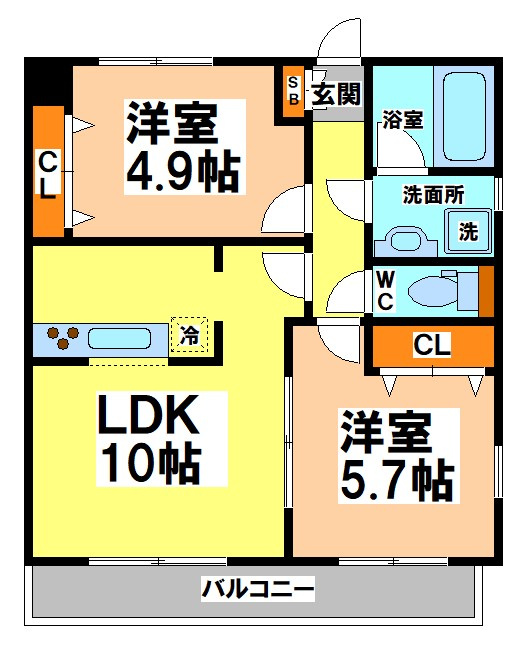 三鷹市牟礼１丁目の賃貸マンションの間取り