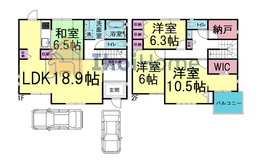 神戸市西区学園東町4丁目　中古戸建の間取り|リビング18.9帖！南西向きで陽当り良好♪間口が広く開放感のあるお家です！