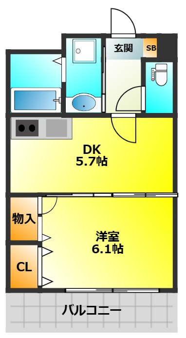 エレガンス井尻の間取り