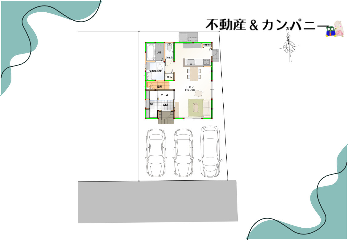 平井町の新築のおうち④　松山市平井町新築戸建の区画図