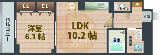 【間取り】 | グルック　パティオ高円寺 | 1LDKのお部屋です。