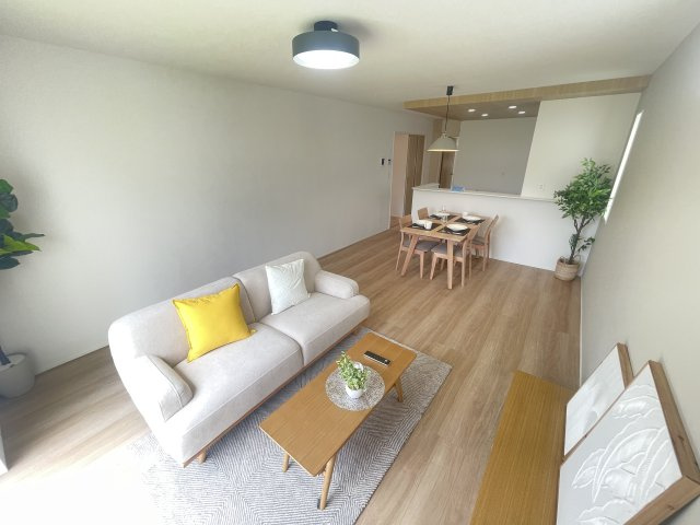 うるま市石川白浜2期（全3棟）ラスト2号棟の居間・リビング|※同施工写真です