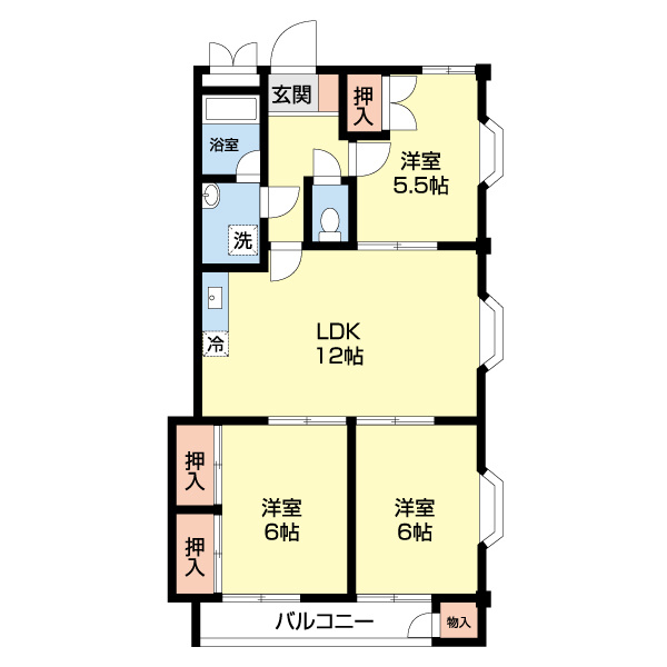 春日市一の谷５丁目の賃貸マンションの間取り