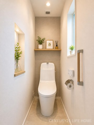 【トイレ】 | グリーンライン「東山田」新築分譲 | シンプルで使いやすいトイレです(完成後イメージ)