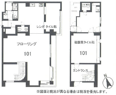笠松千代田ビル　101・102　メゾネットの間取り