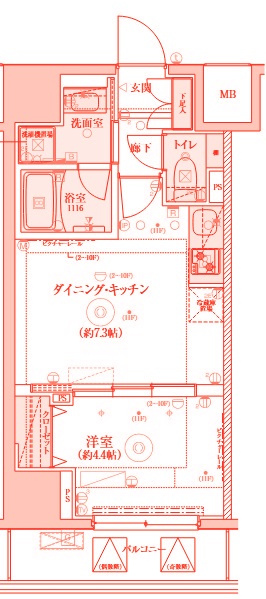 リヴシティ横濱関内弐番館の間取り