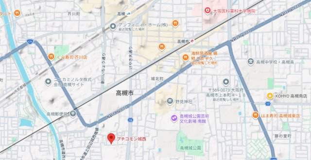 プチコモン城西の地図