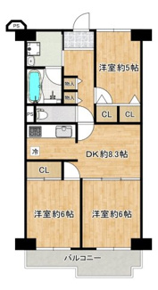 【間取り】 | ネオコーポ北加賀屋 | 東向きにつき日当たり良好♪明るいお住まいは家族の時間も増えそうですね！
