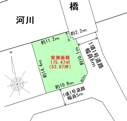 下松市大字河内53坪売土地の区画図