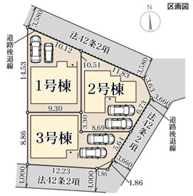 リーブルガーデン枚方市招提大谷3丁目の区画図