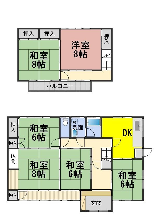 ６４４６４　岐阜市芥見影山２丁目中古戸建ての間取り