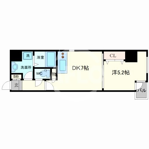 レジディア堺筋本町の間取り|レジディア堺筋本町　開放感ある間取