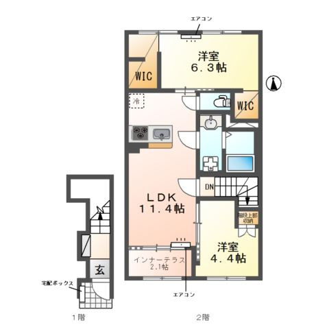 (仮称)我孫子市湖北台新築アパートの間取り