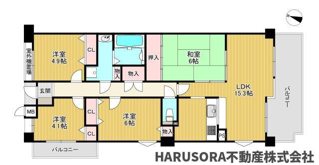 日興交野スカイマンションの間取り