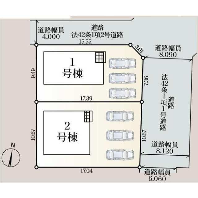 佐賀市高木瀬西５丁目の新築一戸建の区画図| 