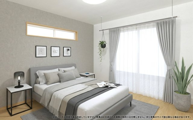 【完成予想図】 | 【主寝室　イメージパース】
※画像は設計図面を基に作成したイメージです。