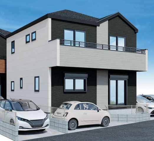 【外観パース】 | 平塚市袖ケ浜　全３棟　新築住宅