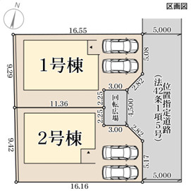 リーブルガーデン姫路市大津区天満8期の区画図