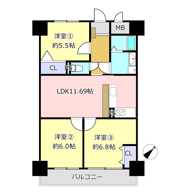グランピアリバーサイドの間取り