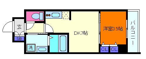 ASCLAIRE KOBE HIGASHINADAの間取り