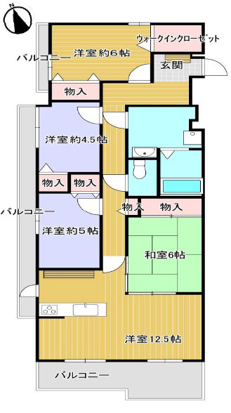 ハイツ東加古川　4階の間取り|4LDKです。