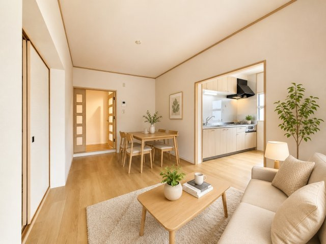 ニューコーポ大山の居間・リビング|ホームステージングイメージ