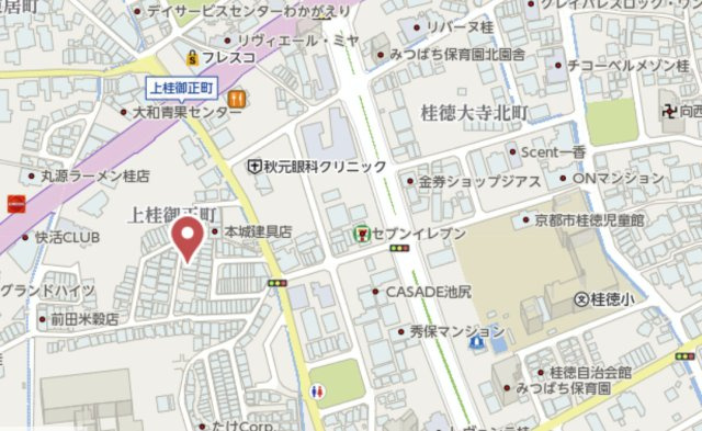 京都市西京区上桂御正町　建築条件付き土地の地図
