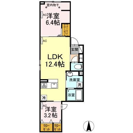 ラリュール清川Aの間取り