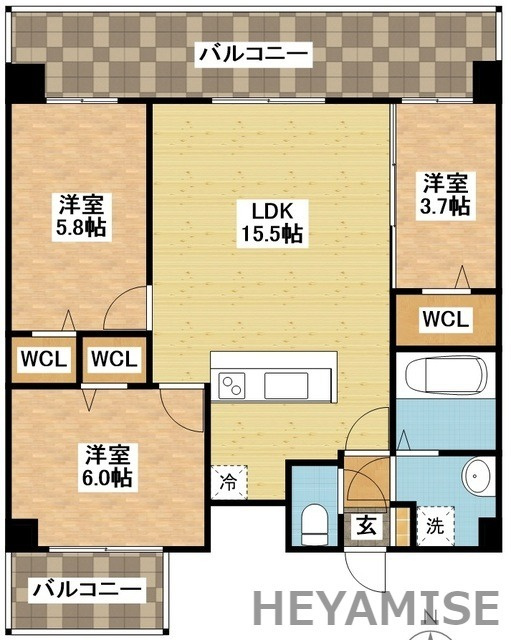 modern palazzo文教通りGrowの間取り