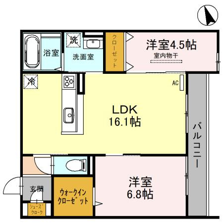 D-room上穂積の間取り