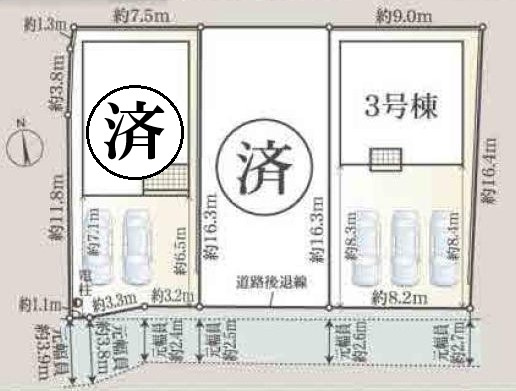 知立市来迎寺町古城43番4、43番12、43番24他『仲介手数料無料』新築一戸建て・建売の区画図