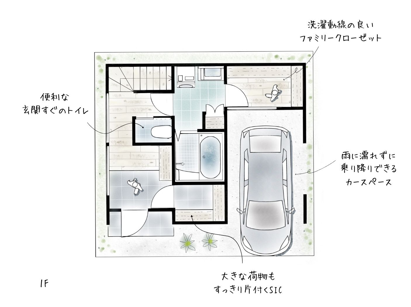 大阪市鶴見区緑1丁目　2号棟モデルハウスの間取り