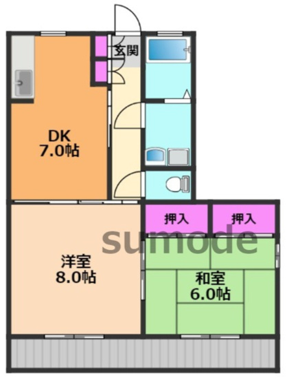 【間取り】 | グリーンルーフ大冠B棟