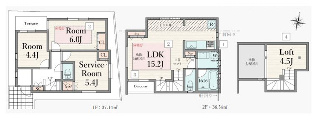 【間取り】 | 板橋区西台１丁目　新築戸建て　B号棟 | 2SLDK・土地面積83.73ｍ2・建物面積73.68ｍ2