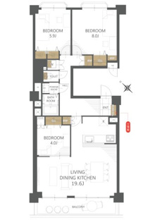 【間取り】ルネ東林間Ｄ棟 