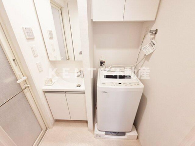 【洗面所】 | マイナビSTAY大崎２（THE PREMIUM CUBE G 大崎） | 忙しい朝には欠かせない洗面所です