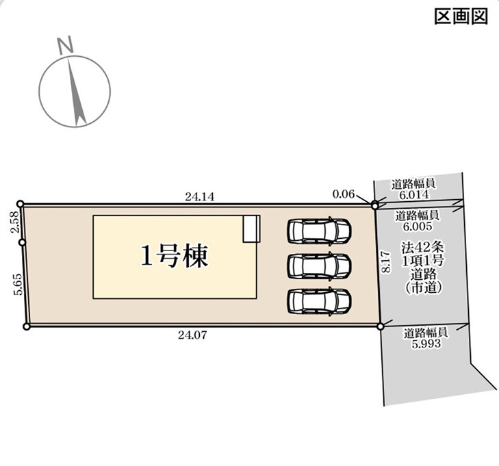 リーブルガーデン／東区沼山津1丁目／1号棟の区画図