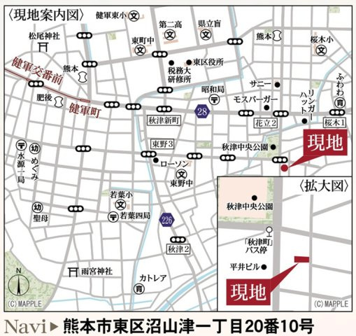 リーブルガーデン／東区沼山津1丁目／1号棟の地図
