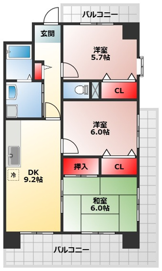 【間取り】 | ベルメゾン堺
