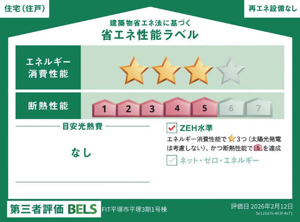 【省エネ性能ラベル】 | 平塚市平塚２丁目　全２棟　新築住宅