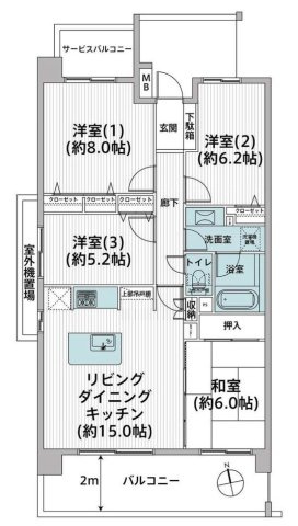 【間取り】 | ライフレビュー本厚木フォートレス | 4LDKはリビングダイニングキッチンと4つの居室がある間取りで、大家族や二世帯住宅に最適。広々としたリビングで家族団らんを楽しみ、個室でプライベートな時間も確保でき、快適な生活を送ることができますよ。