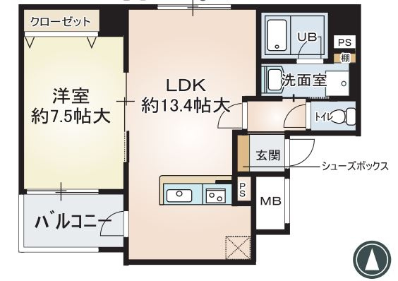 デセンテ北梅田の間取り