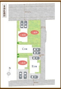 青梅市裏宿町　全5棟　新築戸建の区画図