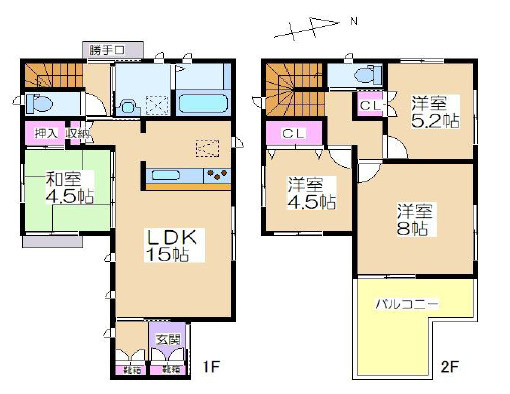 加古川市野口町水足　中古戸建の間取り|4LDKです。