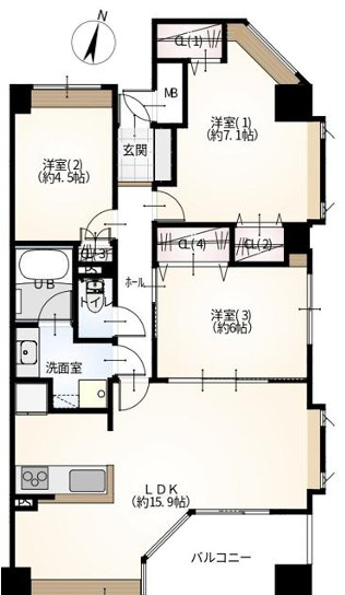 二日町シティタワーの間取り
