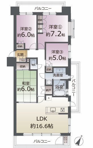 シティハウス長町グランビューコートの間取り
