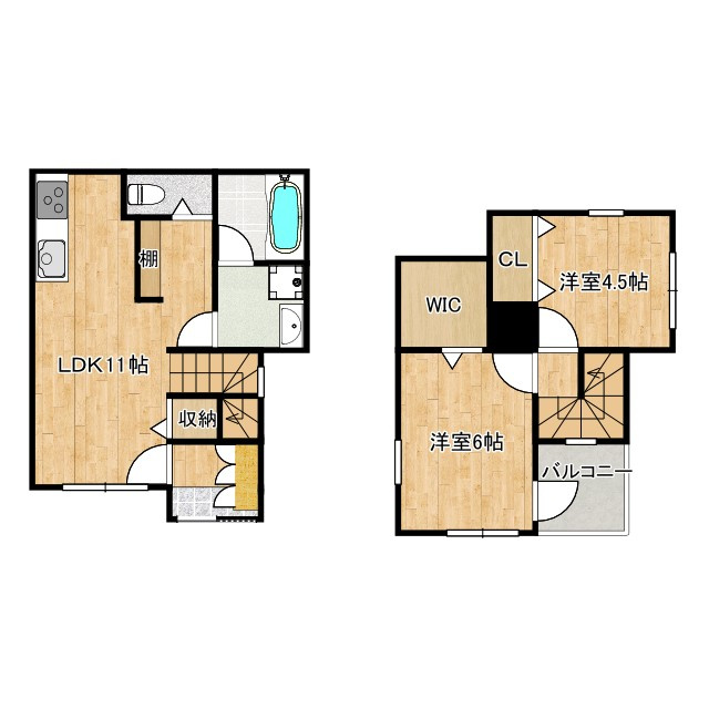志茂4丁目戸建の間取り|間取り図です